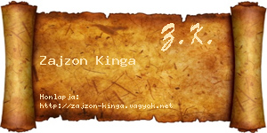 Zajzon Kinga névjegykártya