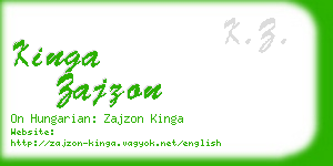 kinga zajzon business card